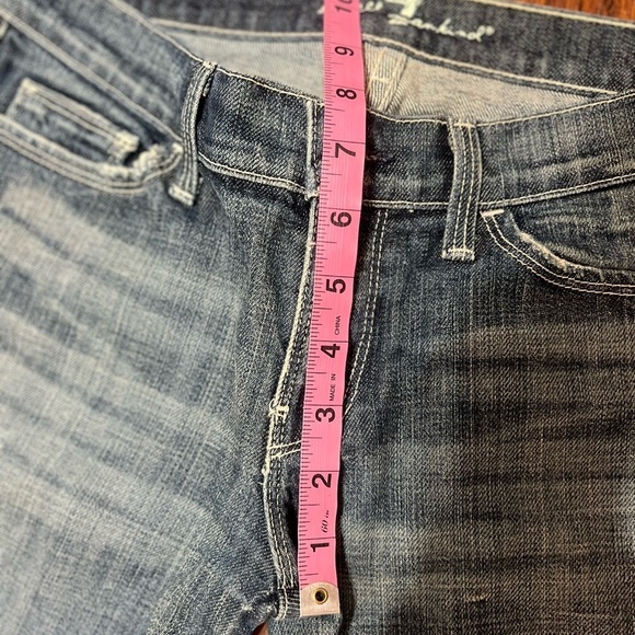 7 For All Mankind Women's Straight Leg Jeans - Blue - Picture 10 of 12